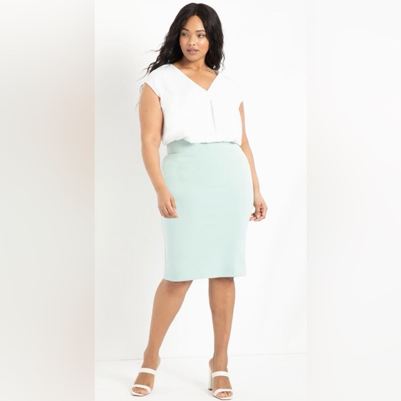 Eloquii Dresses & Skirts - ELOQUII | Mint Green Neoprene Pencil Skirt - Size 16